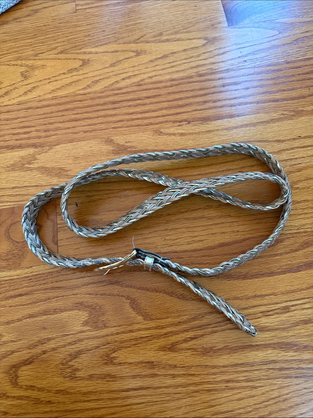 Amiee Lynn Braided Metallic Gold and Brown/Tan/Beige Belt Size 5X - Picture 3 of 6